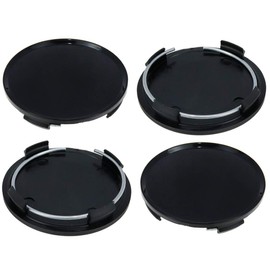 AUTUT 4 Pcs 63mm Wheel Center Hub Cap Black Plastic Snap-in Type for Car (55mm Inner Diameter)