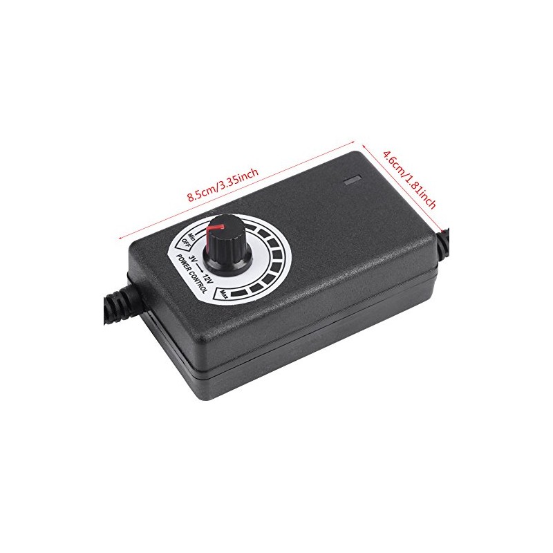 2-line Desktop Continuously Adjustable AC to DC Power Adapter 3-12V