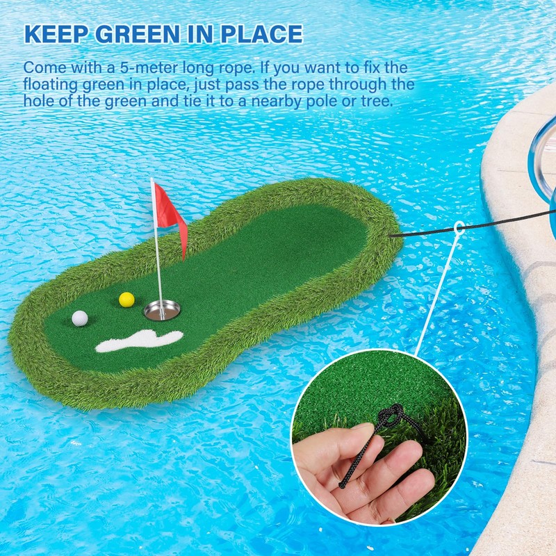 Mosoyolo Floating Golf Green for Pool Large Size 47" x