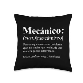 Funny Gifts for Mechanics in Spanish Throw Pillow