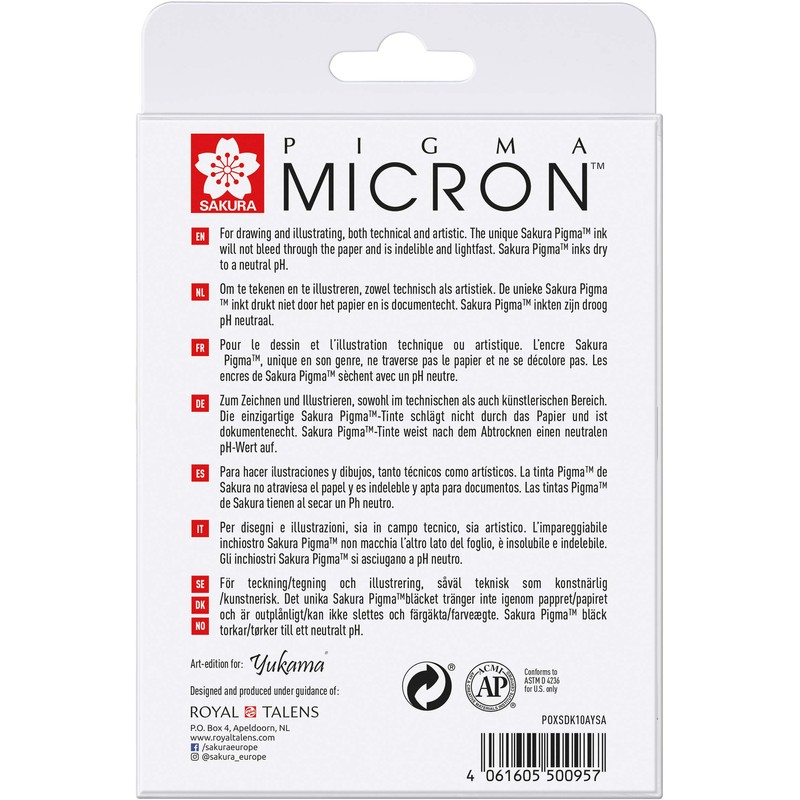 Yukama Sakura Pigma Art Edition All 10 Pigma Micron Fineliners