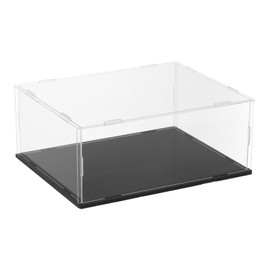 sourcing map Acrylic Clear Display Case for Collectibles Self-Assemble Display Boxes with Black Base Dustproof Countertop Storage Box for Collectibles Action Figures, 9.8 x 7.9 x 3.9 Inch