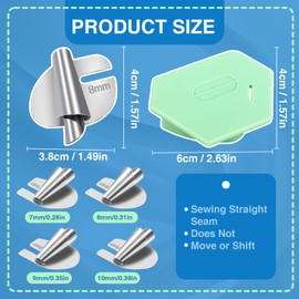 DOOCECIY Magnetic Seam Guide for Sewing Machine, Sewing Guide with 4 Sizes Scale Rolled Hem Presser Foot