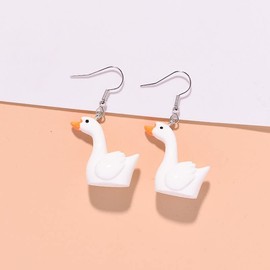 Farm Animals Dangle Earrings for Women - Cute Animal Charms, Perfect Farm Style Jewelry for Cowboy-goose