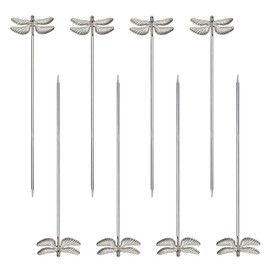 FL-WITHYOU reusable horse Picks cocktail picks fancy toothpicks for appetizers for Brandied Cherries Skewers 8 pieces (Dragonfly)