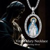 MEIDERBO Virgin Mary Necklace 925 Sterling Silver Our Lady of