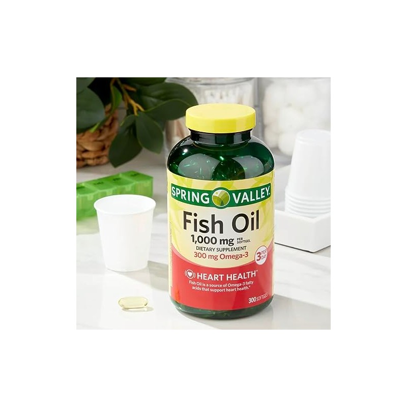 Spring Valley Fish Oil Softgels, 1000 mg, 300 Count Sticker