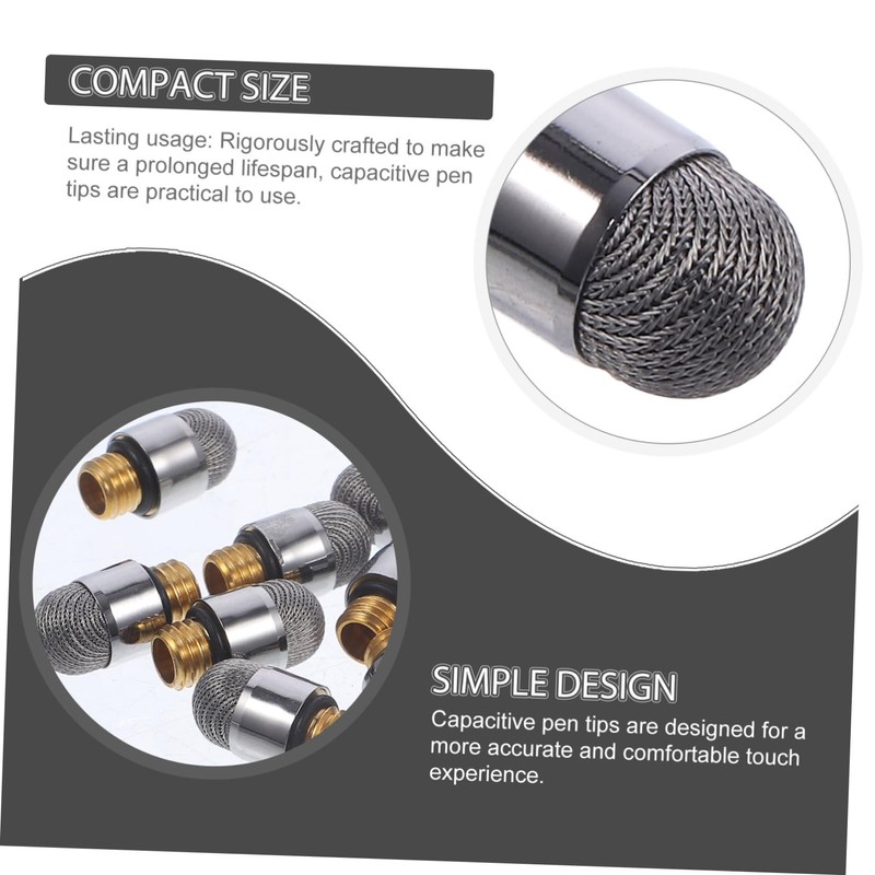 TEHAUX 10pcs Capacitive Pen Tip Replacement Stylus Pen Tips for