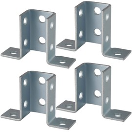 Skelang 4 Pcs Wing Shape 90 Degree Fitting Connector Bracket 8 Holes Fitting 1/2" Bolts in 1-5/8" Strut Channel