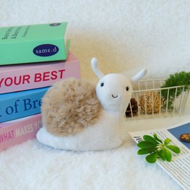Apricot Lamb Lazy Snail Doll Plush Stuffed Animals for Kids, Soft Cute Plushies Toys for Baby Girl and Boy, Fluffy Lazy Snail Brown 6 Inches