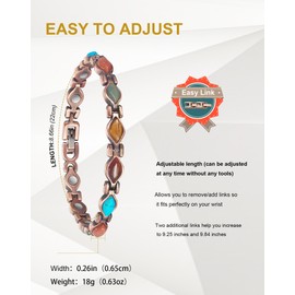 MagSølv Copper Magnetic Anklet for Women, Pure Copper Ankle Bracelet with 3500 Gauss and Adjustable Link Buckle