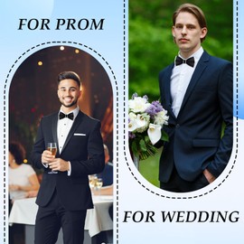 GHTIYLP Bow Ties for Men, Black White Mens Bow Tie Pretied Bow Tie for Formal Event/Casual (black white)