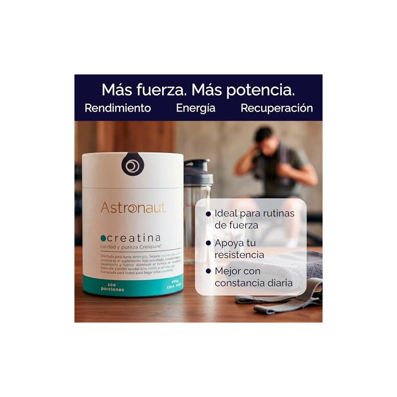 Creatina Monohidratada Creapure® - 100 Porciones, 100% Pura, Hecha en