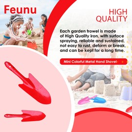Mini Colorful Garden Hand Shovel, Metal Sand Shovels Tools for Kids Rust Resistant Spade Shovel for Planting, Transplanting, Weeding, Digging, Beach