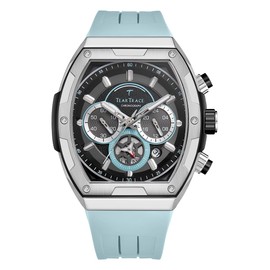 TEARTRACE Men's Watches with Silicone Strap Analog Quartz Waterproof Chronograph Luminous Tonneau Watches for Men, Big Face Sport Work Dress Unique Wrist Watch