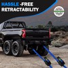 Retractable Ratchet Straps(4PK 1.0INX12FT) - 1,500lb Break Strength, Ratchet Straps