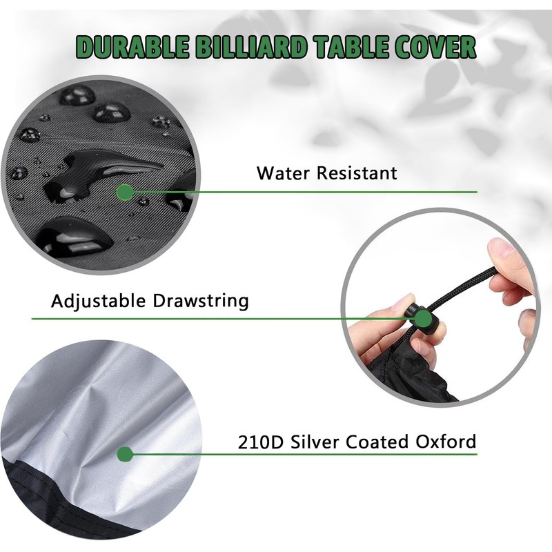 Funvalley Surperfect Pool Table Cover, 7FT Waterproof Billiard Table Cover,