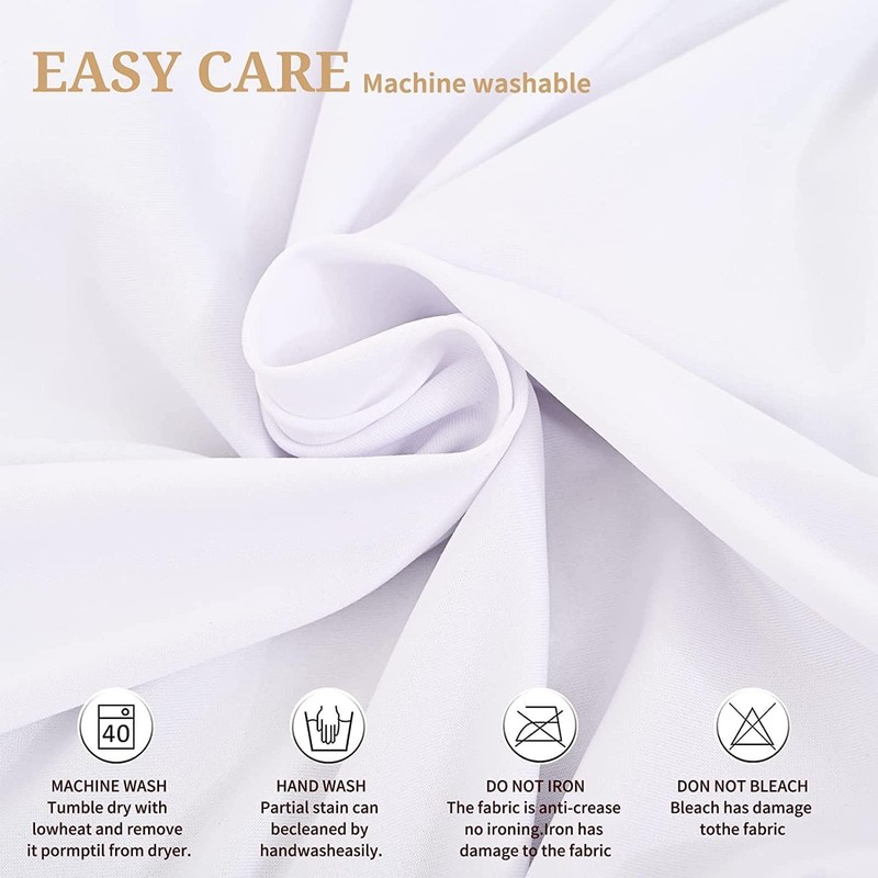 2 Packs White Round Cocktail Table Skirt 32"x 43"
