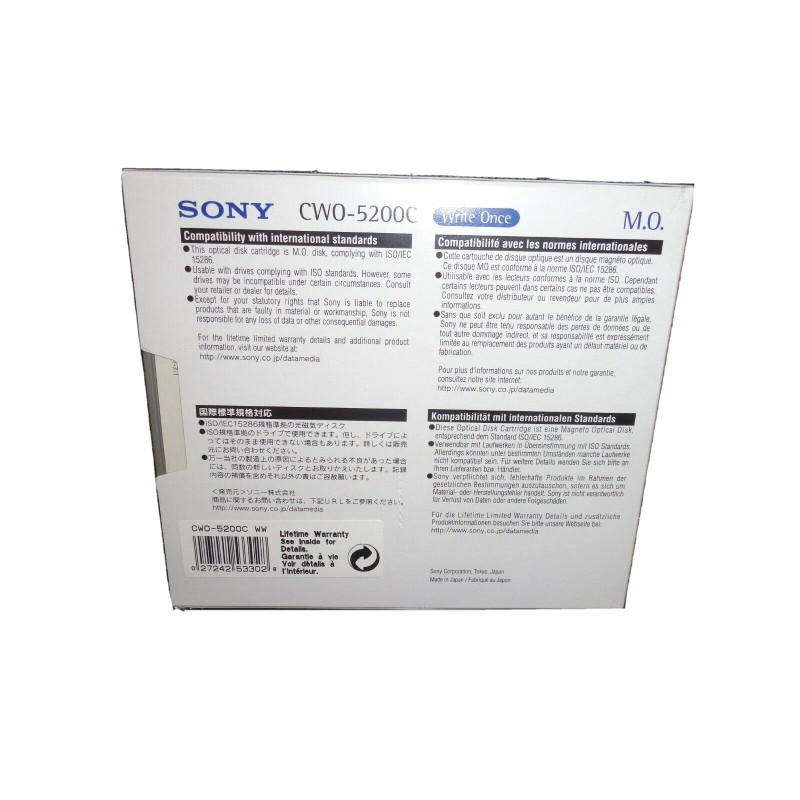 SONY OPTICAL DISK 5.2GB 2048 CWO-5200C 5.25MO NEW FACTORY SEALED