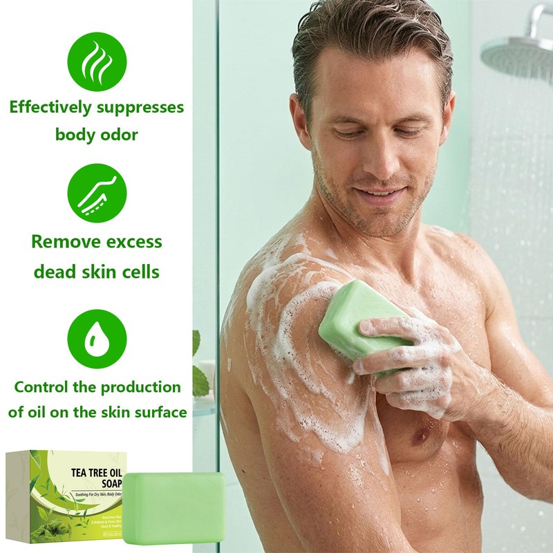 Tea Tree Soap, Natural Gentle Exfoliating Cleansing, for Face &