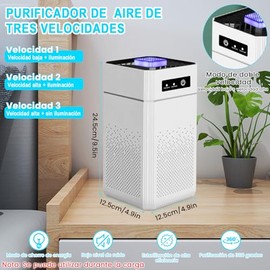 Yakiter Purificador de Aire para el Hogar,Filtro Limpiador de Aire Filtro HEPA,Elimina Hasta el 99.97% de Olores,Polvo,Polen y Más,Purificadores de Ai