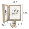 ORIVAN Double 5x7 Picture Frame Hinged Frame Vertical MDF Wood