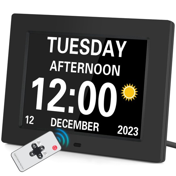 Adiwo Digital Alarm Clock, 8 Inch Senior Clock, Digital Calendar,