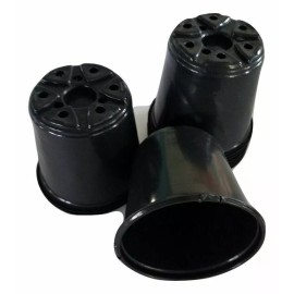 Landmark 1 Pint Round Black Plastic Pots - SET OF 250 - (4" x 3.5")  flower pot Nursery
