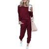 Paintcolors Women's 2 Piece Outfit Long Sleeve Crewneck Tracksuit Solid
