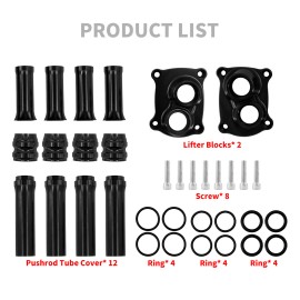 HCMOTORKU Black Pushrod Lifter Tappet Block Cover Fit For Harley Touring 17-23 Softail 18+