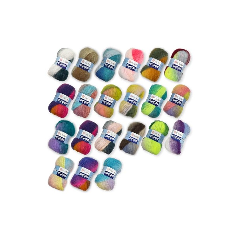 Frida's Wollhaus YarnArt 150 g Bellissimo Knitting Yarn Wool Mohair