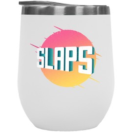 Make Your Mark Design Slaps, Gen or Generation Z Slang White 12oz Insulated Wine Tumbler