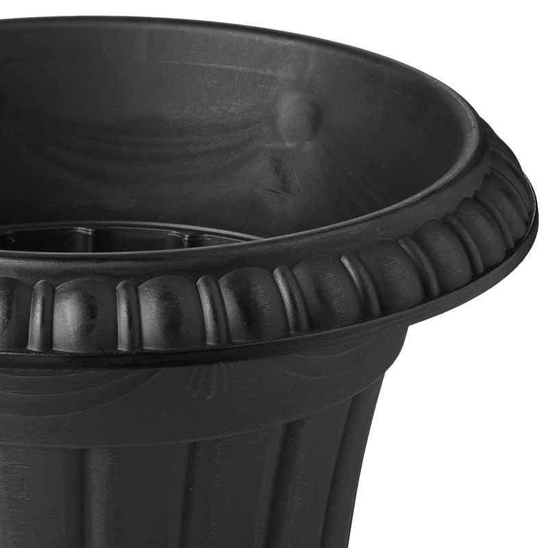 PL20BK Classic Traditional Plastic Urn Planter Indoor/Outdoor, 10" x 12",