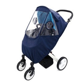 Universal Rain Cover for Stroller Pushchair Pram Weather Shield with Front Window Windproof Dustproof Outdoor Buggy Weather Shield Hood (Blue)