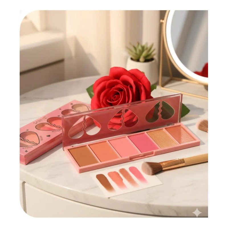Paleta Facial 3 En 1: Contorno, Rubor E Iluminador En