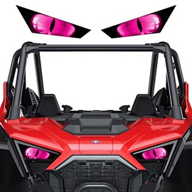 AMR Racing UTV SXS - calcomanía calcomanía para faros delanteros compatible con Polaris RZR Pro XP 20-23, color rosa Eclipse