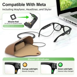 Ackno Charging Cable Compatible with Meta Smart Glasses,for Wayfarer, Skyler, and Headliner Sunglasses Charging Case 1.5M (4.9FT)