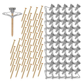 Plasterboard Fixings,Pack of 50 Butterfly Expansion Plugs and Screws - Drywall Cavity Wall Anchors