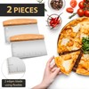 Joyfair 2Pcs Dough Scraper, Stainless Steel Dough Cutter with Wooden