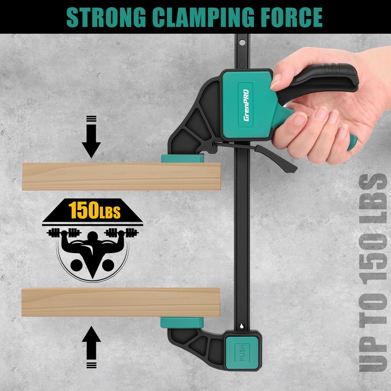 GRENPRO 8-Pack Bar Clamps for Woodworking, 12" and 6" Bar