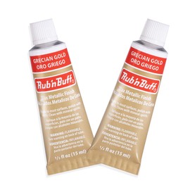 AMACO Rub n Buff Wax Metallic Finish - 2 Rub n Buff Grecian Gold 15ml Tubes - Versatile Gilding Wax for Finishing Furniture Antiquing and Restoration - Rub and Buff Colors Set of Two