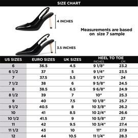 iiimmu Kitten Heels for Women 3.5 in Stiletto Heel Pumps Closed Pointed Toe Slingback Heels, Black, Size 9.5