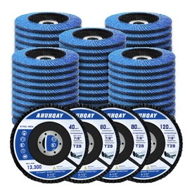 50 Pack Flap Discs 4 1/2" for Angle Grinder, 40/60/80/120 Grit, T29 Flap Disc, Die Grinder Sanding Disc, Zirconia Grinding Wheel for Metal, Wood, Stainless Steel Polishing Finishing