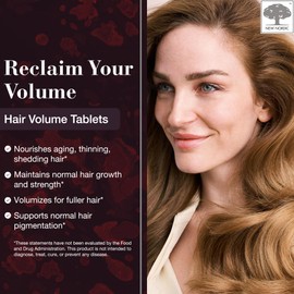 NEW NORDIC Hair Volume Tablets, 3000 mcg Biotin & Biopectin Apple Extract, Hair Vitamins to Support Natural Hair Growth, 90 Count (Pack of 1)