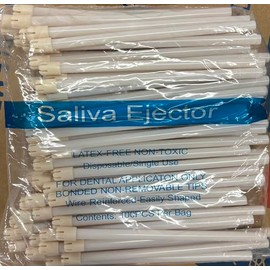 SMP Saliva Ejectors – Standard 148 mm White Disposable Dental Suction Tips, 100/Bag | Spectrum MedPlus