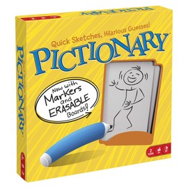 Pictionary Drawing Game, Board Game for Family, Kids, Teens and Adults, with Dry Erase Boards, Markers, Adult Clue Cards and Junior Clue Cards, Makes a Great Gift for 8 Year Olds and Up, DKD49