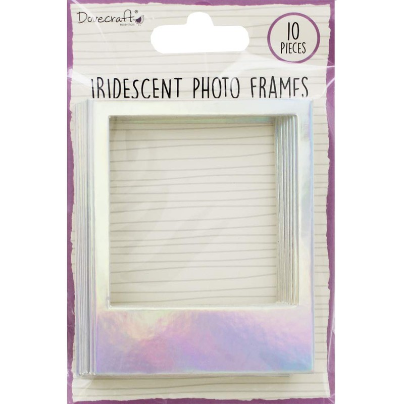 Dovecraft DCBS217 Essentials Iridescent Photo Frames-Polaroid Style-8x10cm-Pack of 10-for Card