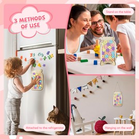 clelize 2 Pack Star Jar Reward System, Magnetic Reward Jar, Star & Flower Reward Jars for Kids, Reward Chart for Classroom, Home, Kids Behavior, Responsibility, Chore, Potty Training (Style 1)