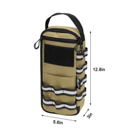JLDTOP Heavy Duty Small Tool Bag, Portable Utility Tool Organizer with Zipper Handle, Small Tactical Molle Pouch, EDC Storage Bag for Men (Khaki)