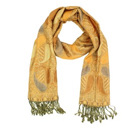 PASKMLNA Chal reversible de cachemira, colores elegantes, A18-31 dorado-Beige, L